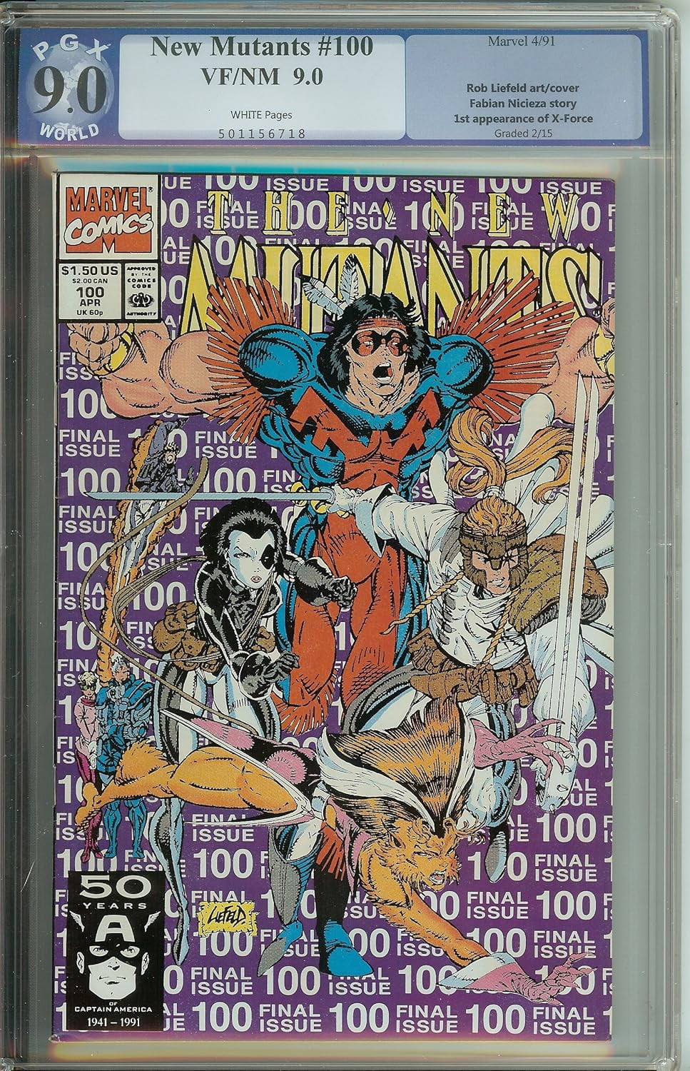New Mutants #100 PGX 9.0 Rob Liefeld