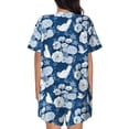 thumbnail image 3 of Naloa Rose Flowers Women's Short-Sleeved Pajama Set, Loungewear, Summer pajamas, Breathable Cozy - 3X-Large, 3 of 9