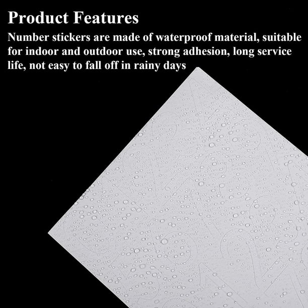 HHHC 12 Feuilles 2 Pouces Numéro de Boîte aux Lettres Blanc Autocollants  Creux Numéros de Vinyle Autocollant 0-9 Rue Numéros d'Adresse Autocollants  pour Boîte aux Lettres, Signes, Voitures, Appartement 