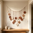 thumbnail image 2 of Ranliy Macrame Wall Hanging,Leaves Woven Tapestry, Feather Handmade Tassels Boho Wall Decor,Leaves Art Decorations for Nursery Bedroom Living Room Apartment Home Backdrop, Brown, 2 of 8