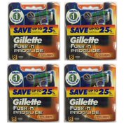 Gillette Fusion ProGlide Power Refill Cartridge Blades, 32 Count (4 Packs of 8) + Beyond BodiHeat Patch, 1 Ct