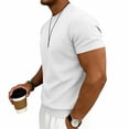 thumbnail image 4 of FRSASU Men's Waffle T-Shirt Casual Stretch Solid Crewneck Short Sleeve Lightweight Textured Pullover Tee Tops White, 4 of 7