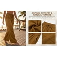 thumbnail image 6 of Gkeoshab Linen Pants Women Linen Wide Leg Pants Casual Loose Fit Trousers with Back Pockets Solid Color Plus Size Summer Beach Harem Pants for Daily Summer, 6 of 9