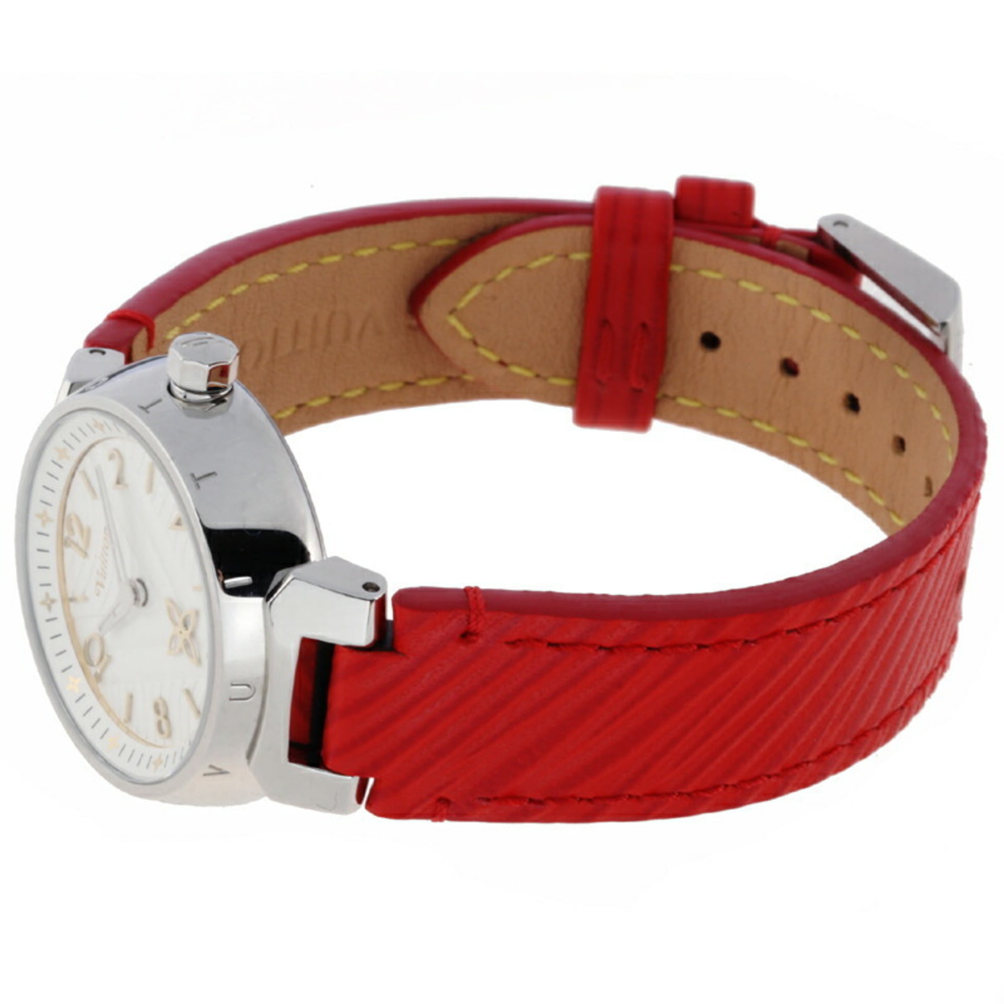Louis Vuitton Pre-owned Louis Vuitton Tambour Quartz Black Dial Ladies Watch  QA018 - Pre-Owned Watches - Jomashop