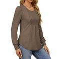 thumbnail image 4 of Fantaslook Pleated Blouses for Women Dressy Casual Long Sleeve Shirts Fall Tunic Tops, 4 of 9