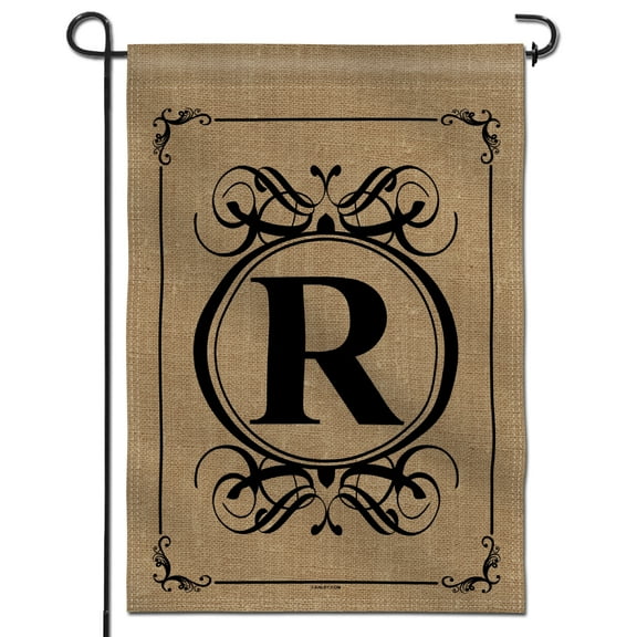 Anley Monogram Letter R Garden Flag, Double Sided Family Last Name Initial Yard Flags 18 x 12.5 Inch