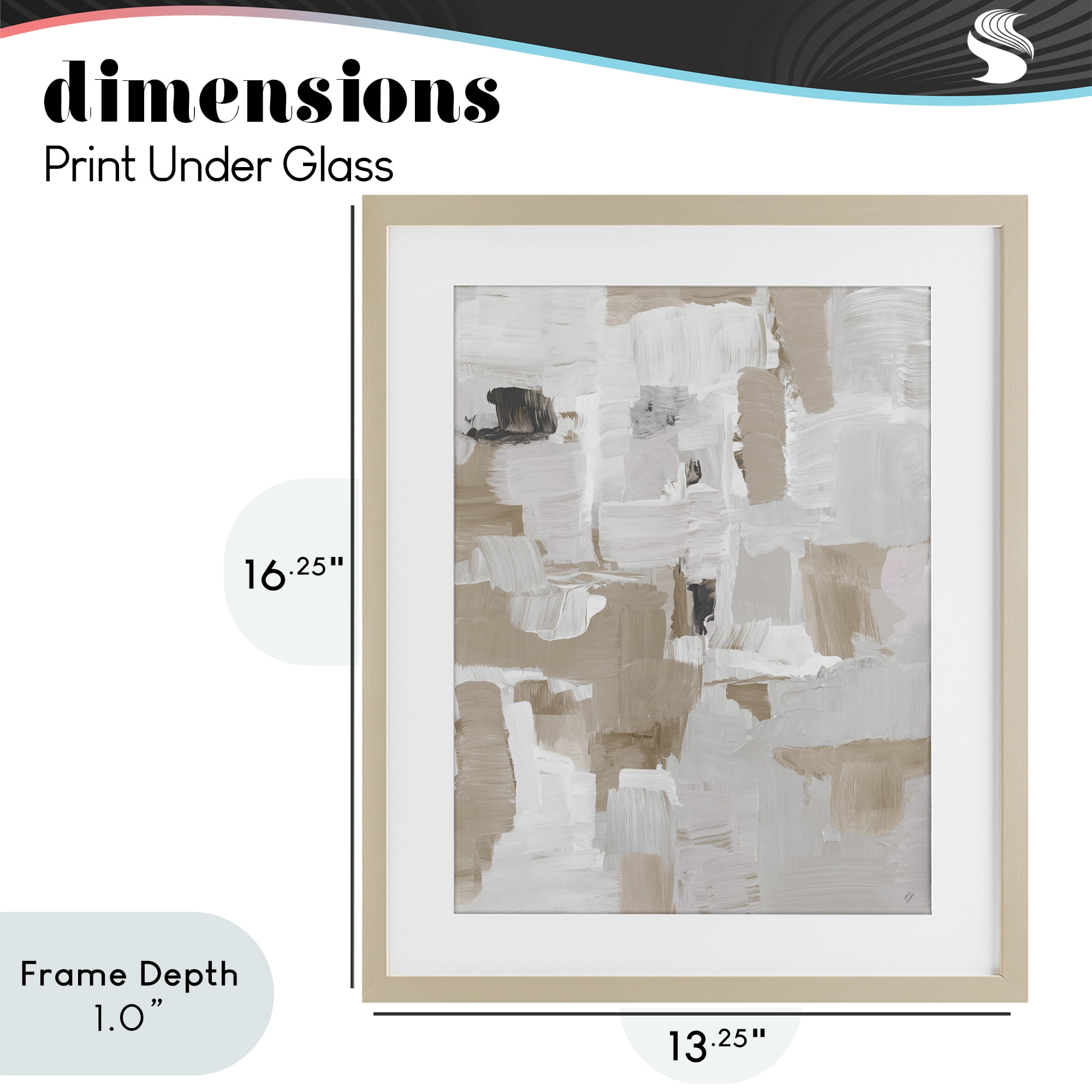 Stupell Industries Beige & White Peace Birch Framed Print Under Glass, design by Lanie Loreth