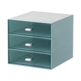 thumbnail image 1 of Matsuzay Caja de almacenamiento para ocasiones aplicables, organizador para papelería, cajón de plástico, organizador de almacenamiento Almacenamiento y organización del hogar azul Cuadrícula triple, 1 of 6