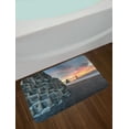 thumbnail image 2 of Iceland Bath Mat, Wide View of Reynisdrangar Rock Formations on Reynisfjara Beach at Sunrise, Plush Bathroom Decor Mat with Non Slip Backing, 29.5" X 17.5", Multicolor, by Ambesonne, 2 of 2