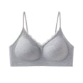 thumbnail image 3 of Women's Wire Free Bra, Full Coverage Underarm Smoothing Push-Up Underwear, Thin Straps Design, Comfort Bralette | VerBelle,Gray M, 3 of 7