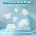 thumbnail image 4 of Uxcell T-Shaped Silicone Rubber Solid Plug for 7.3 to 7.4mm Hole White 24 Pieces, 4 of 6