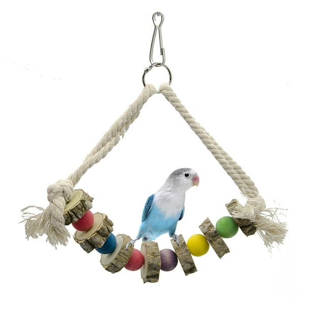 Jouets pour Oiseaux, 17 Pièces Bois Pieds Perchoirs, Balançoires