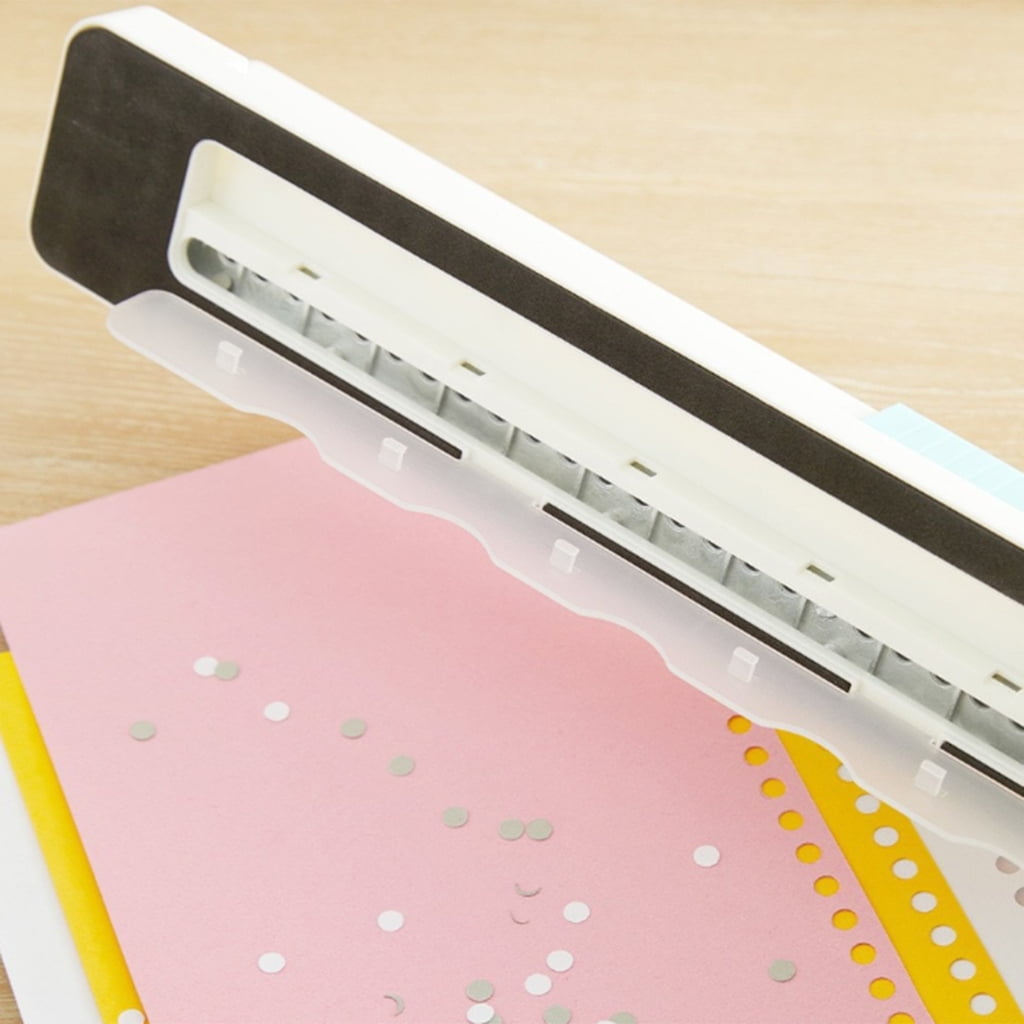 Miiottaa 3 Sheets Paper Puncher, 30 Holes Punches, Punchersliding Hand Hold Long Reach Puncher Round 30 Holes Round Paper Punch