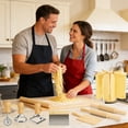 thumbnail image 5 of Hyindoor 11PCS Pasta Making Tools, Rotatable Pasta Drying Rack, 3 Size Threaded Rolling Pins, Long Rolling Pin, Gnocchi Board, Dough Cutter, Wheel Cutter, 2 Stamps, Stuffing Spoon, 5 of 8