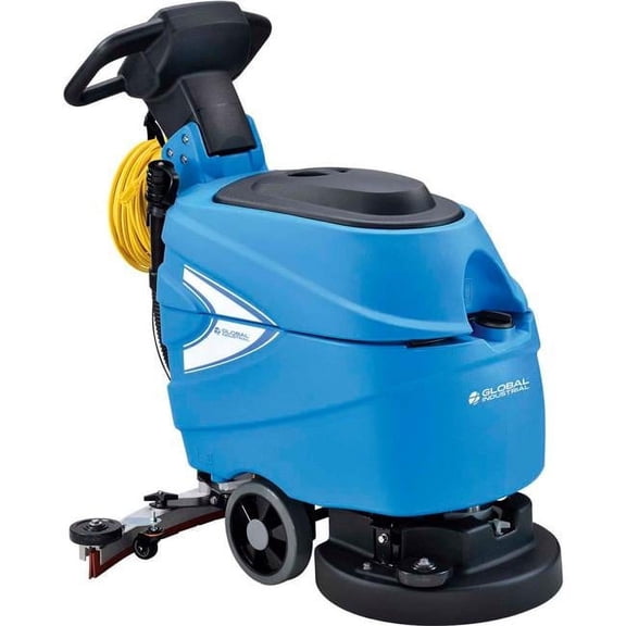 Global Industrial 641410 Electric Walk-Behind Corded Auto Floor Scrubber with 17 in. Cleaning Path
