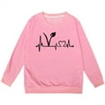 thumbnail image 3 of Big Kids Casual Short Sleeve T Shirt Soft Crewneck Graphic Print Top Girls Clothes Pink Size 8-9T, 3 of 3