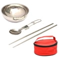 thumbnail image 2 of SHISUYAN 1 Set Stainless Steel Tableware Camping Picnic Bowl Spoon Chopsticks Set, 2 of 8