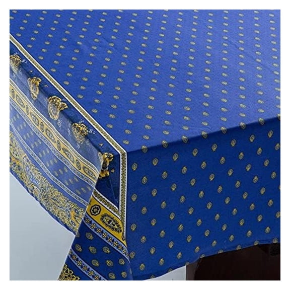 French Tablecloth Wipe Clean, 60x96 Bastide Lavande - Acrylic Coated Cotton, Spillproof, Rectangle