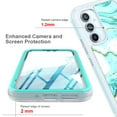 thumbnail image 5 of TJS for Samsung Galaxy A54 5G Phone Case, with Built-in Screen Protector, Full Body Protective Glitter Bling Design Heavy Duty Hybrid Cover for Galaxy A54 5G (Green Marble), 5 of 5