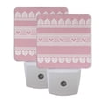 thumbnail image 7 of Pink Background White Lace Border Hearts Valentine LED Night Light Sensor Lamp Plug-in Adjustable Brightness 2 Pack, 7 of 7
