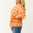 thumbnail image 6 of NMMUED Halloween Sweaters, Womens Fall Clothing, Halloween Crewneck, Knit Sweater, Ghost Sweater, Womens Fall Tops, Orange L, 6 of 7