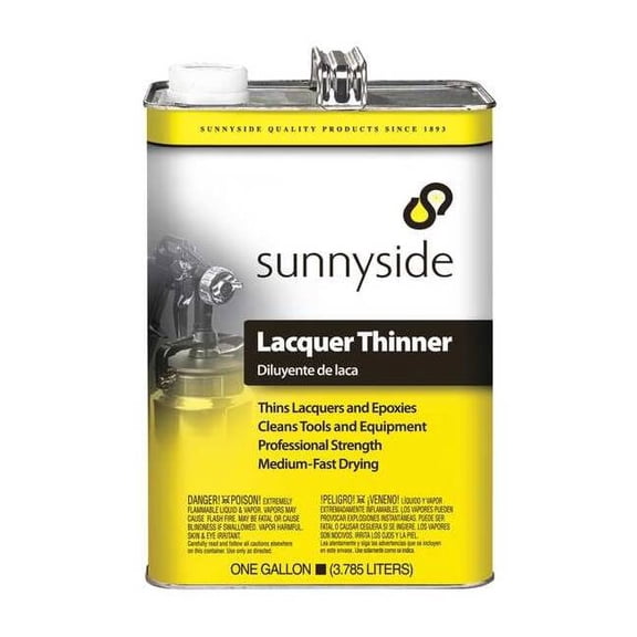 Lacquer Thinner, Solvent, VOC Content 583 g/L, Clear, 1 gal, Can 457G1