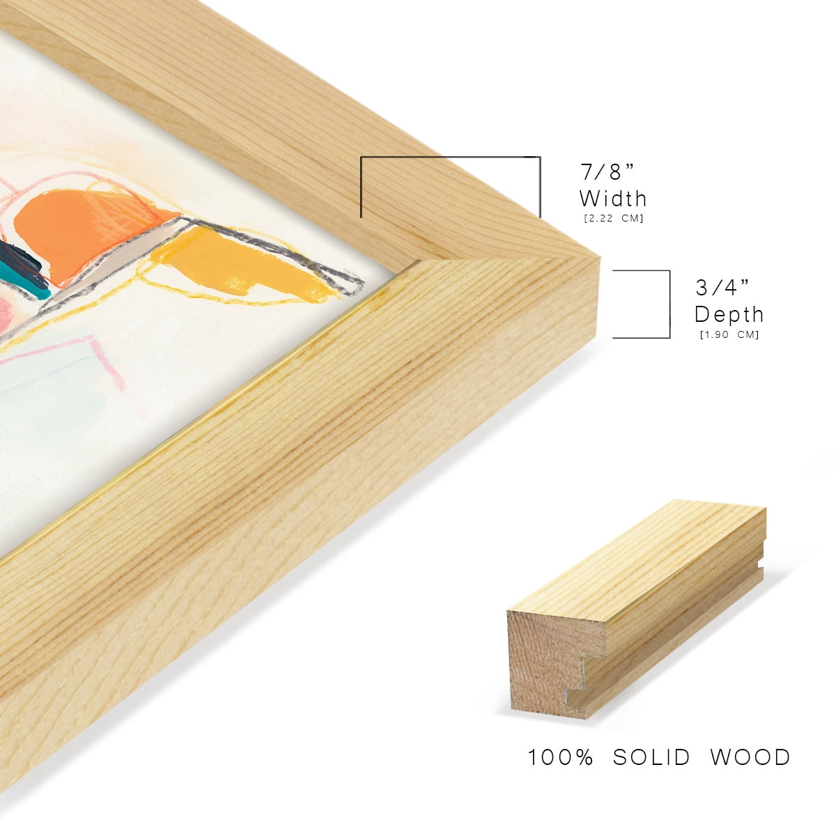 Factotum I -Framed Print w/glass-Natural Wood
