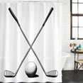 thumbnail image 2 of Golf Ball Bathroom Shower Curtains with 12 Hooks Polyester Waterproof Shower Curtain for Stalls and Bathtubs Minimalist Golf Club Abstract Simple Retro Decorative Bathroom Curtain 72x72 Inches, 2 of 9
