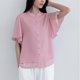 thumbnail image 4 of Camisas de Manga Corta para las Mujeres Casual, Botón de Cuello en V de la Moda de Verano, Top Suelto/Camisa Casual, 4 of 7