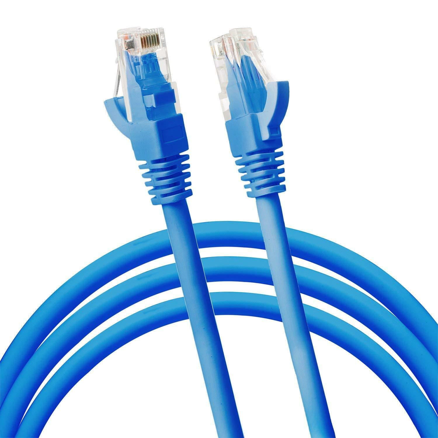 CableVantage Cat5 CAT5 Patch Cable Cord 500mhz Ethernet Internet Network Cable LAN RJ45 UTP for PC Computer PS4 Xbox One Modem Router RJ45 Computer Networking Cord Blue 150 Feet, Blue 
