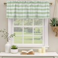 thumbnail image 2 of Sage Green Striped Curtain Valances for Windows, Kitchen Valance Window Treatments Panel 2 Pack, Farmhouse Vintage Stripes Rod Pocket Short Curtains for Bathroom Bedroom 42 x 18 Inch, 2 of 8