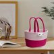 thumbnail image 4 of Desktop Woven Storage Basket | Cotton Thread Organizer | Handle | Breathable | Red Green Purple | 30x10x17cm | Sturdy | Decorative | Lightweight | Multi-Purpose | Home Office, 4 of 6