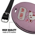 thumbnail image 4 of I Ruff Love You Dog Funny Humor Round Leather Luggage Card Suitcase Carry-On ID Tag, 4 of 6