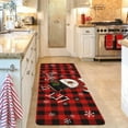 thumbnail image 6 of Lomyolo Christmas Decoration Christmas Kitchen Rugs and Mats Runner Winter Holiday Kitchen Rug Seasonal Low-Profile Non Slip Kitchen Floor Mat Xmas Decor 2 Set 16''x24''+16''x47'' Santa Snow, 6 of 6