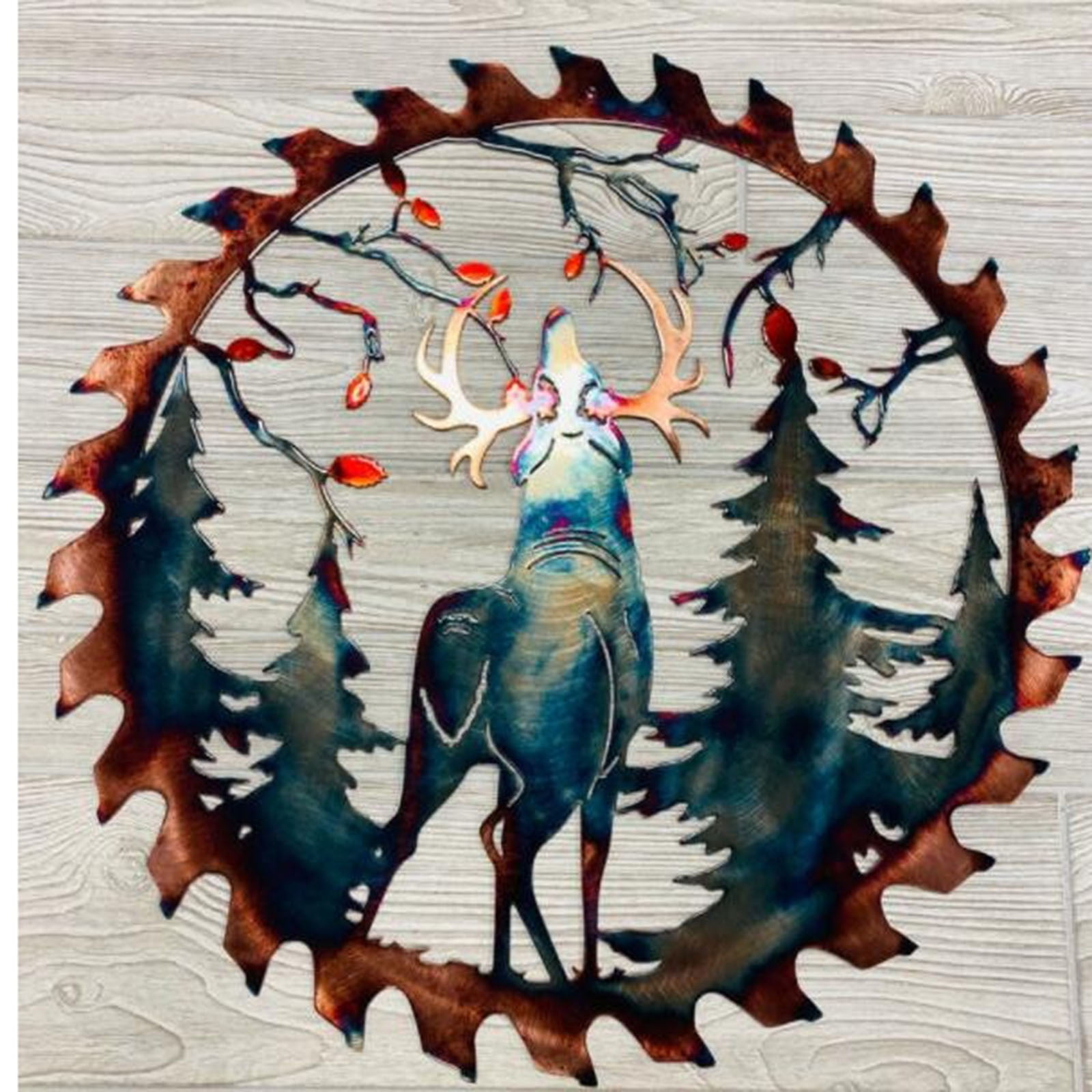 Large Metal Cutout  Moose Welcome Sign Plaque Wall Decor 