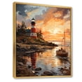 thumbnail image 2 of Designart "Lighthouses by the Cliffside I" Nautical & Beach Floater Framed Wall Art Print, 2 of 7