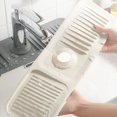 thumbnail image 3 of Silicone Sink Faucet Mat, Kitchen Sink Guard Faucet Drip Catcher Tray Mat Foldable Drying Pad Faucet Draining Pad for Kitchen Drying Countertop, 3 of 9