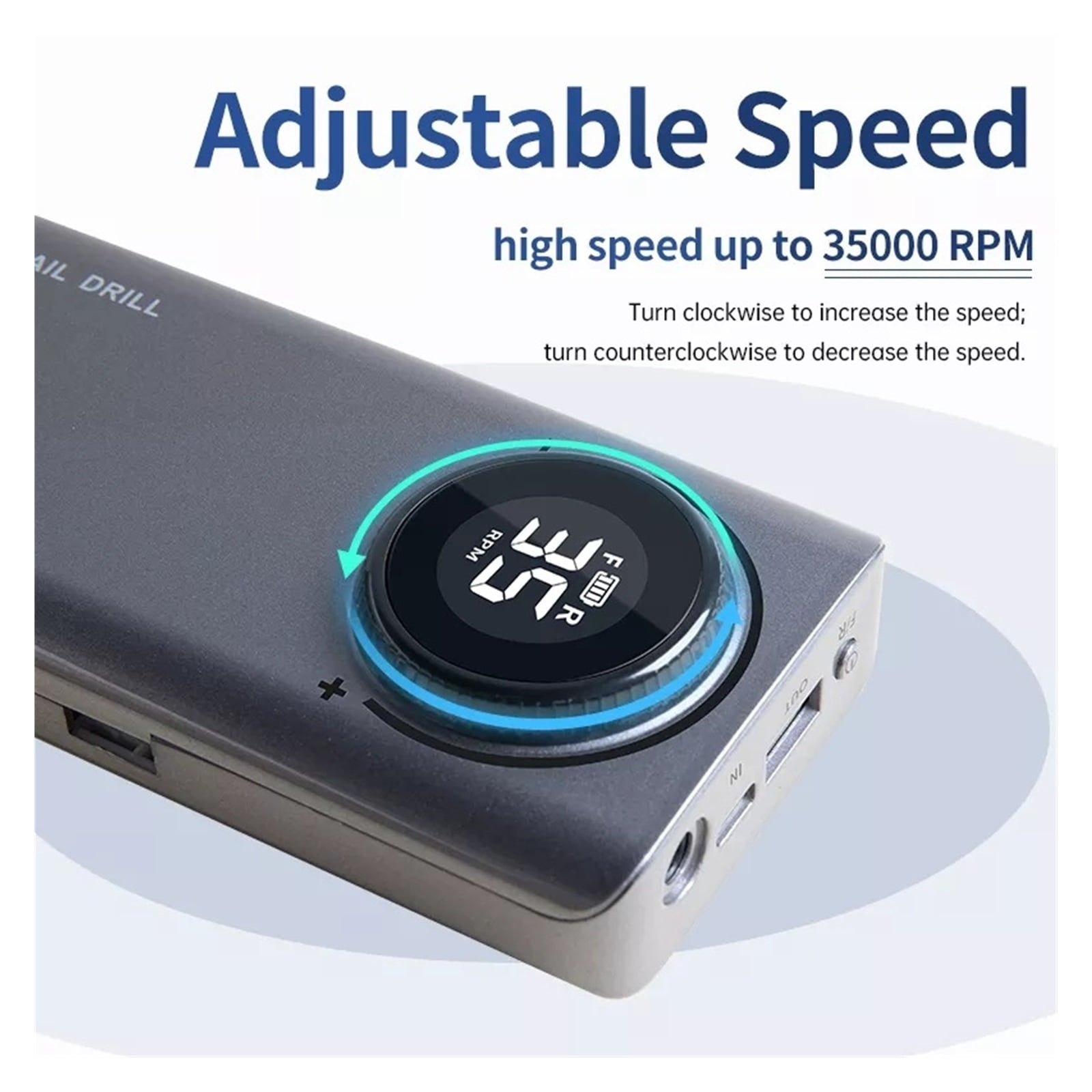 Electric Nail Drill Machine 35000 RPM Rechargeable Manicure Nail Drill Pen Apparatus For Manicure Nail Gel Polisher ,Low Noise
