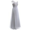 thumbnail image 7 of DPOIS Women's Floral Lace Tulle Wedding Bridesmaid Maxi Dress Evening Formal Party Dress, 7 of 7