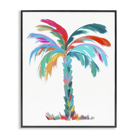 Stupell Industries Vivid Palm Tree Botanical & Floral Painting Black Framed Art Print Wall Art, 11 x 14