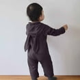 thumbnail image 6 of DHFJKG Infant Toddler Ribbed Hooded Jumpsuits Winter Clothes Long Sleeve Solid Color Button Down Onesie Newborn Lightweight Cozy One-Pieces, 6 of 7