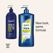 Suave Men Citrus Rush 3-in-1 Shampoo, Conditioner & Body Wash with Glycerin & Keratin, 40 OZ