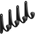 thumbnail image 1 of Coat Hooks, Heavy Duty Towel Robe Clothes Hooks for Hanging, Wall Hooks Holder for Bathroom Kitchen Closet Cabinet Door Garage Hotel, 4 Packs(Black), 1 of 4