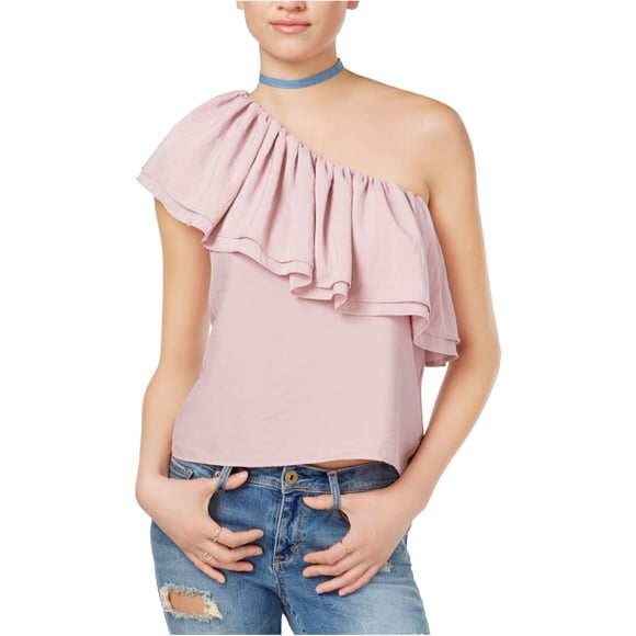 Blusa de un hombro con volantes de Endless Rose para mujer, rosa, grande