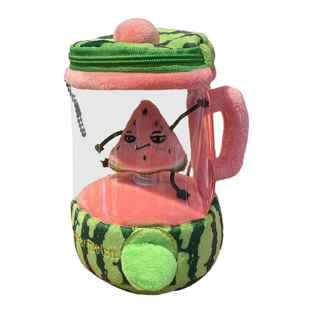 Exprimidor de frutas de peluche, juguete de fruta, muñeco de peluche creativo con cordón giratorio sandía