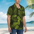 thumbnail image 5 of Daiia Tropical Palm Leaves Fern Leaf Hawaiian Shirt for Men Gentle Cotton Regular Short Sleeve Casual-X-Large, 5 of 9