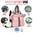 thumbnail image 7 of Pickleball Tote Bag for Women with Shoe Compartment, Fits 2 Paddles,PB10, 7 of 7