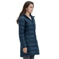thumbnail image 3 of Women's Lightweight Puffer Coat Regular and Plus Size Packable Puffer Coat Long Hooded Puffer Jacket (Blue, XL), 3 of 8