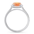 thumbnail image 4 of Diamond-Capitals 2.15 Carat Elegant Oval Cut Citrine Gemstone & Genuine Diamond Anniversary Ring for Women Solid 18K White Gold Size 10, 4 of 7