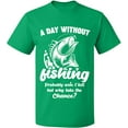 thumbnail image 2 of OXI T-Shirt - A Day Without Fishing, Basic Casual T-Shirt for Men's and Women Fleece T-Shirt Short Sleeve - Irish Green Medium, 2 of 3